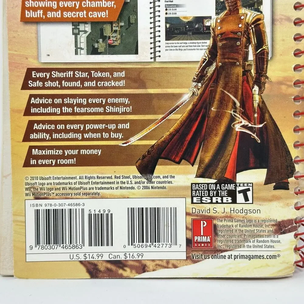 Prima Essential Guide Red Steel 2 Video Game Spiral Bound Wii Hack Slash FPS